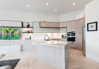 KabCo Kitchens Brilliant Miralis Cabinets and Cambria Quartz Kitchen Remodel Fort Lauderdale, Florida