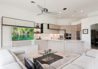 KabCo Kitchens Brilliant Miralis Cabinets and Cambria Quartz Kitchen Remodel Fort Lauderdale, Florida