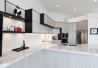 KabCo Kitchens Brilliant Miralis Cabinets and Cambria Quartz Kitchen Remodel Fort Lauderdale, Florida