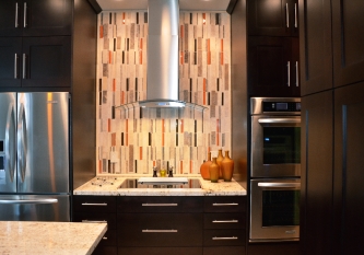 Brick Vertical Tile with Orange Accent