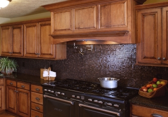 Cherry Stone Tile Backsplash